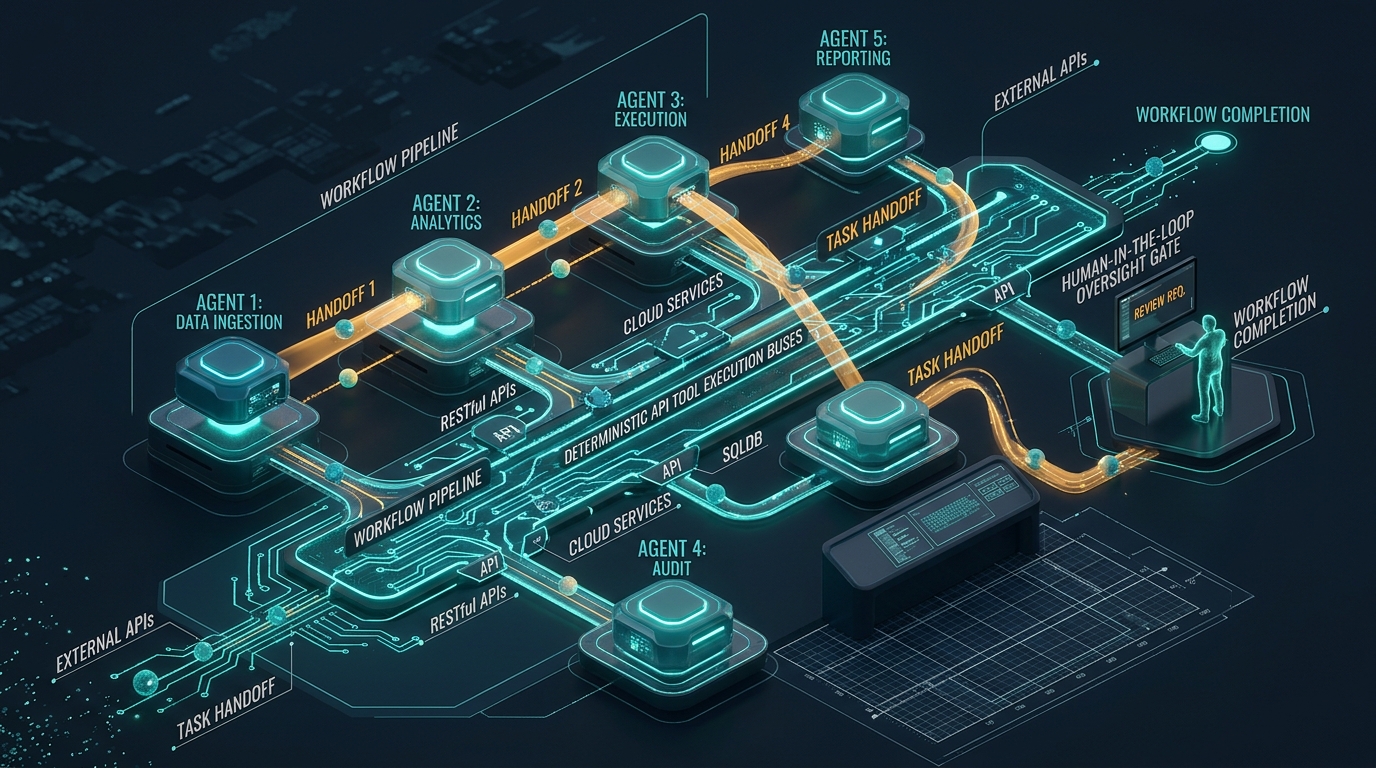 Multi-agent workflow pipeline with human-in-the-loop oversight